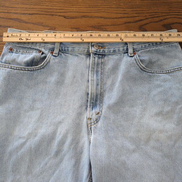 Levis 550 Relaxed Fit Light Wash Denim Jeans 40x32 Mens Vintage 1990s - Picture 9 of 15